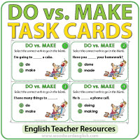 Do vs. Make in English - Task Cards