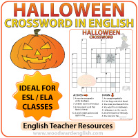 Halloween English Crossword