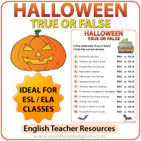 Halloween English True or False Quiz