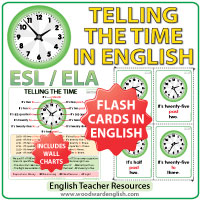 Telling the time in English - Flash Cards
