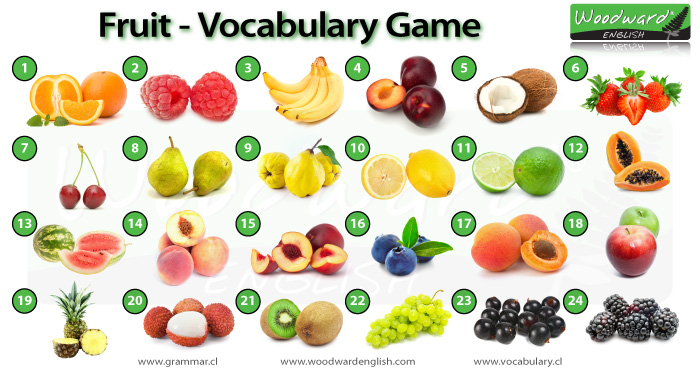 Fruit in English - Vocabulary Game using photos of fruit