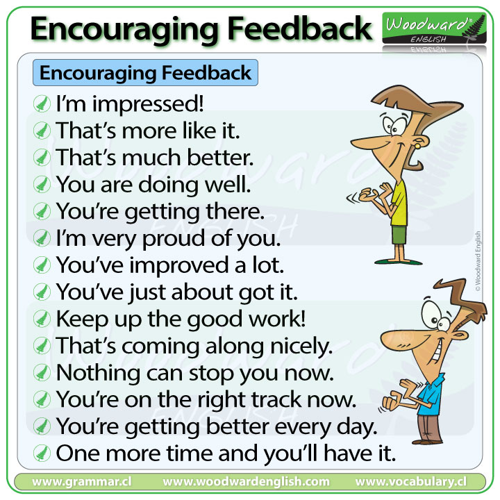 Encouraging feedback language in English