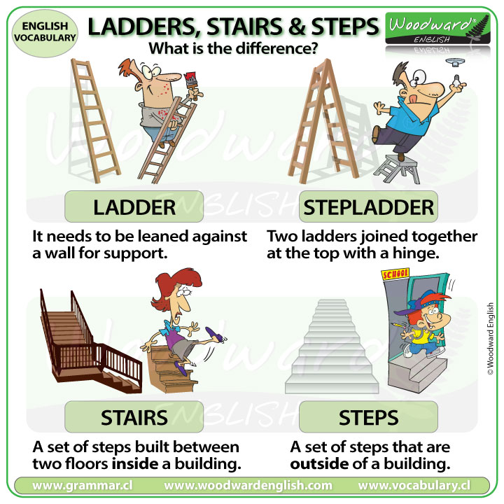 Differences between words: Stairs / Ladder / Steps