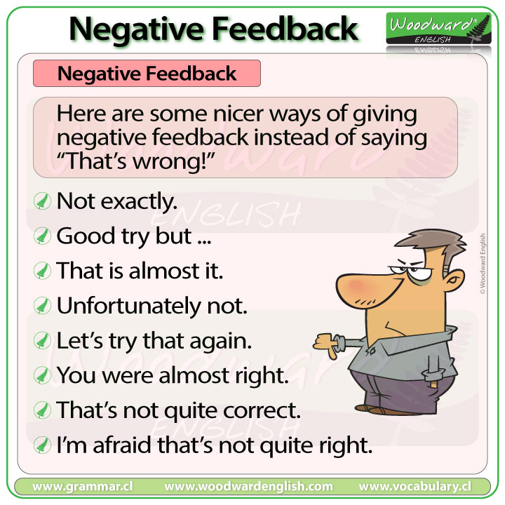 Negative feedback language in English