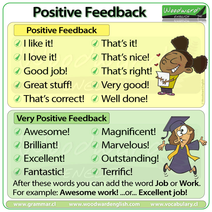 Positive feedback language in English