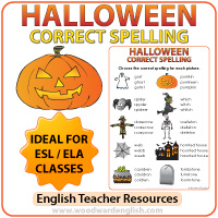 Halloween English Spelling Activity